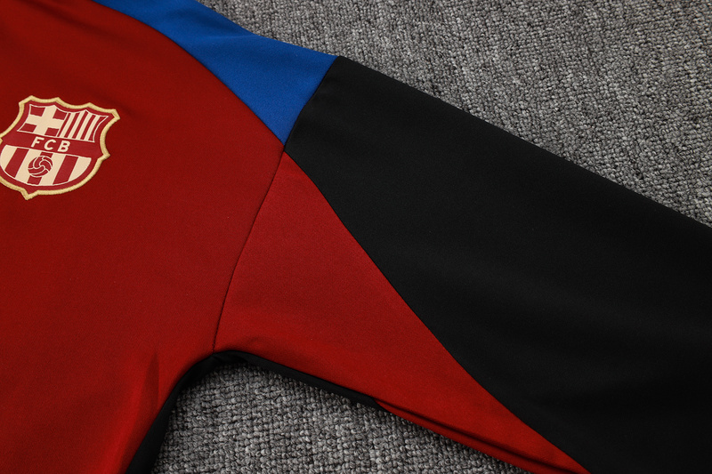 2024/25 Barcelona Red Jacket Training Suit Set Football Team Shirt Sports Fashion