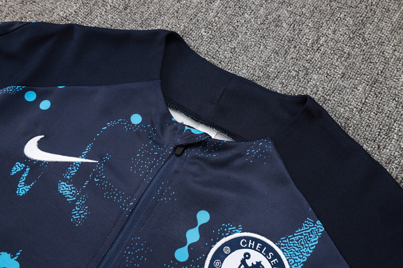 24/25 Chelsea Royal blue Long-sleeved half-pull training kit Football team kit