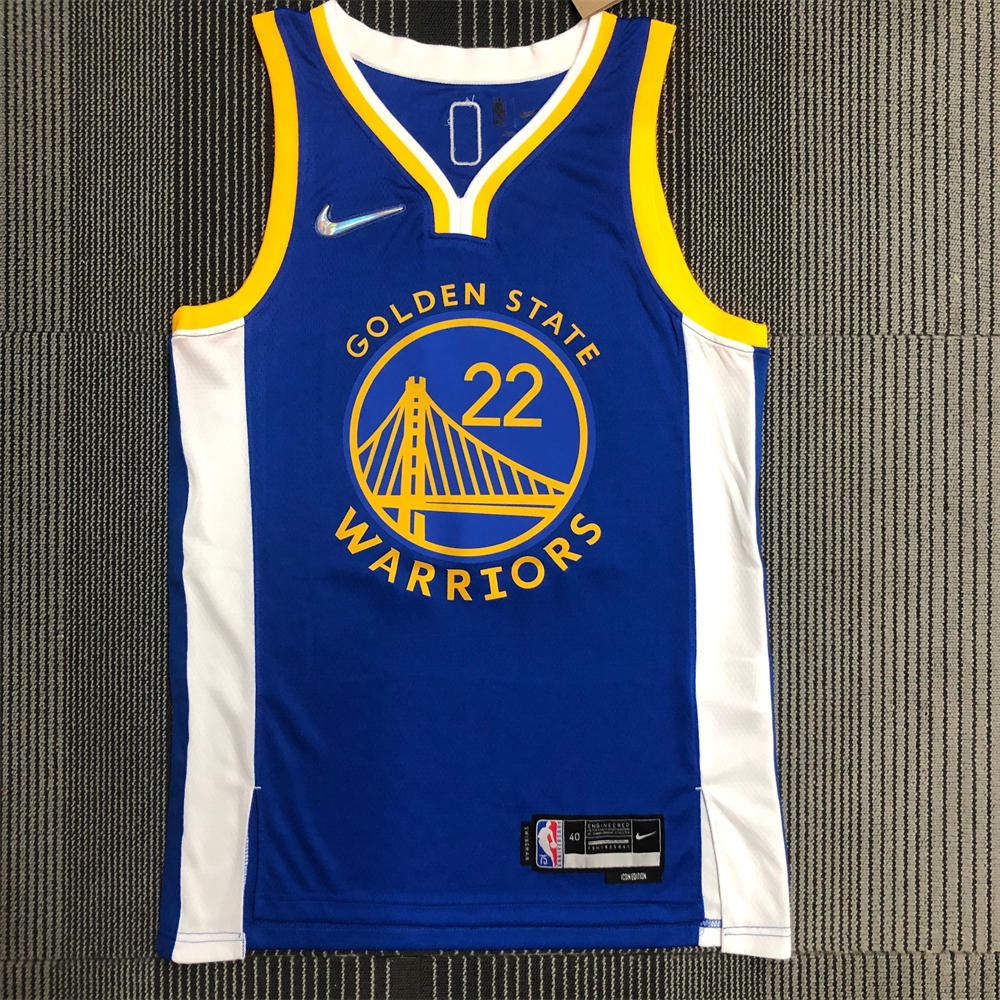 NBA Golden State Warriors V-Neck 75th anniversary Blue Jersey WIGGINS#22 S-XXL