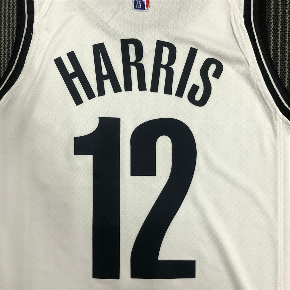 NBA Brooklyn Nets V-Neck White 75th anniversary Jersey HARRIS#12 S-XXL