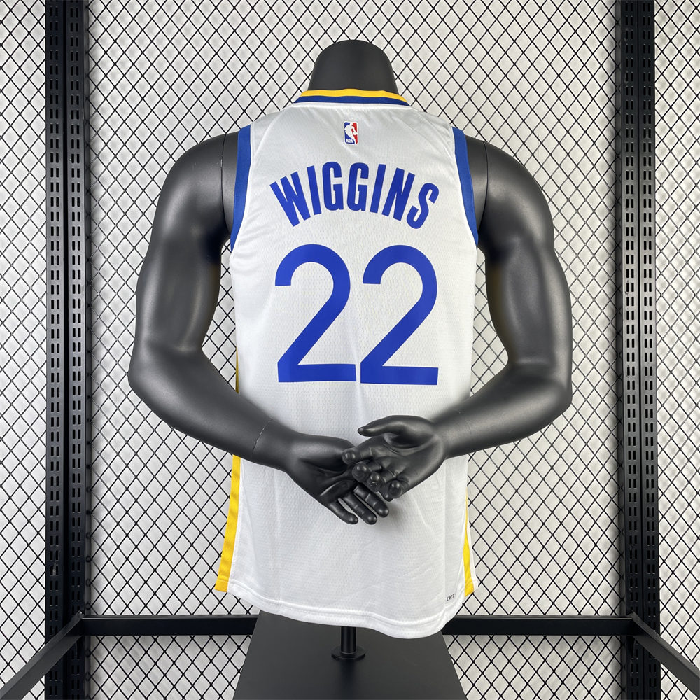 NBA Golden State Warriors 2023 V-Neck White Jersey WIGGINS#22 S-XXL