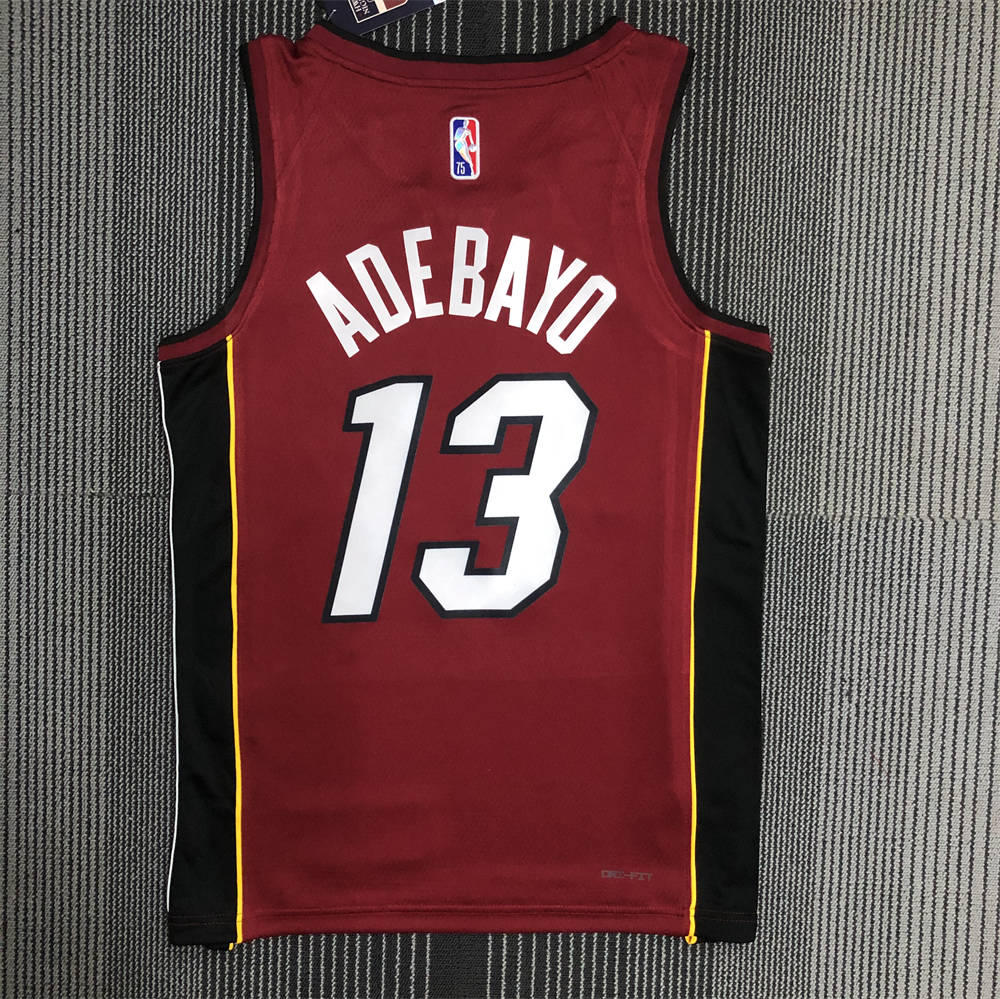 NBA Miami Hearts V-Neck Red 75th Anniversary Jersey ADEBAYO#13 S-XXL