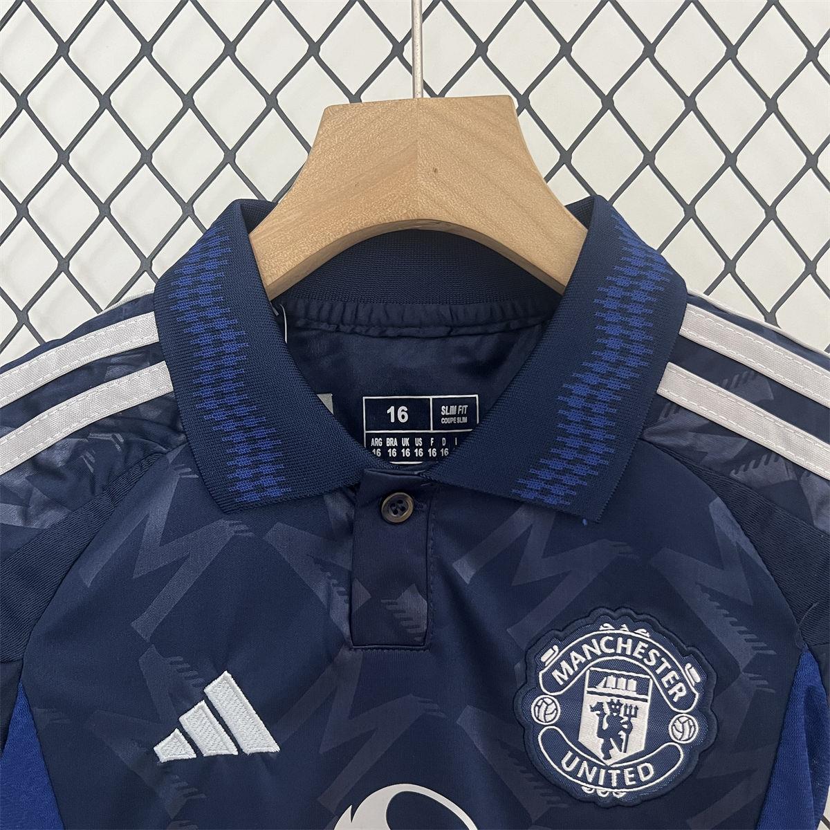 24/25 Manchester United Away jersey Kid Kits Size 16-28