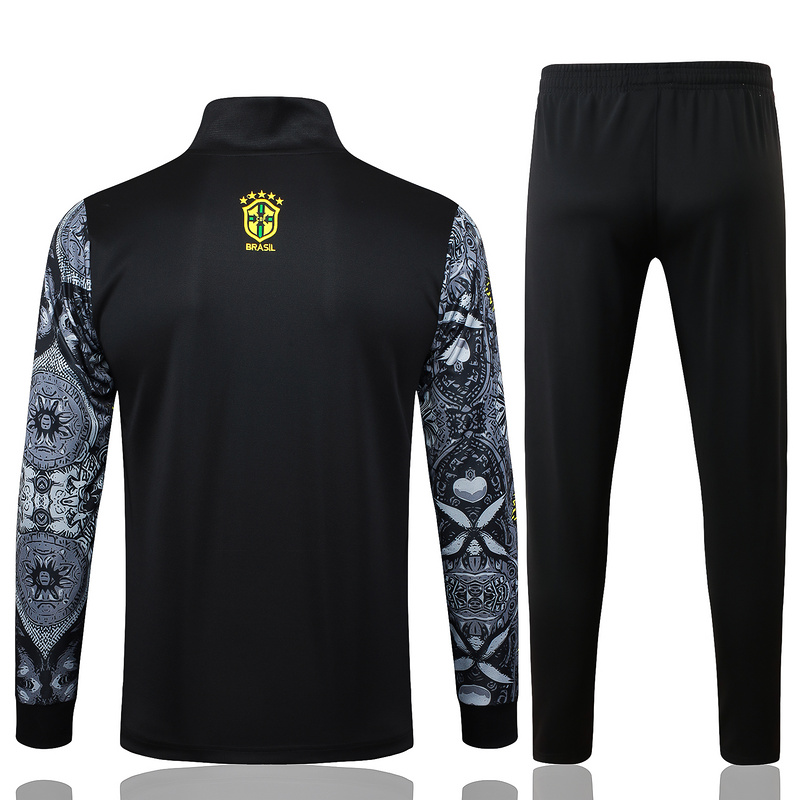 2024/25 Brazil Black Jacket Training Suit Set Football Team Shirt Sports Fashion