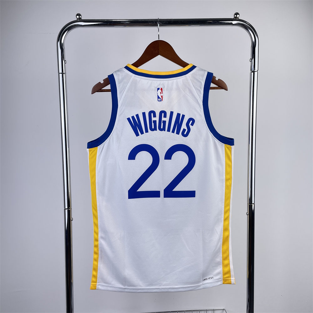 NBA Golden State Warriors 2023 V-Neck White Jersey WIGGINS#22 S-XXL