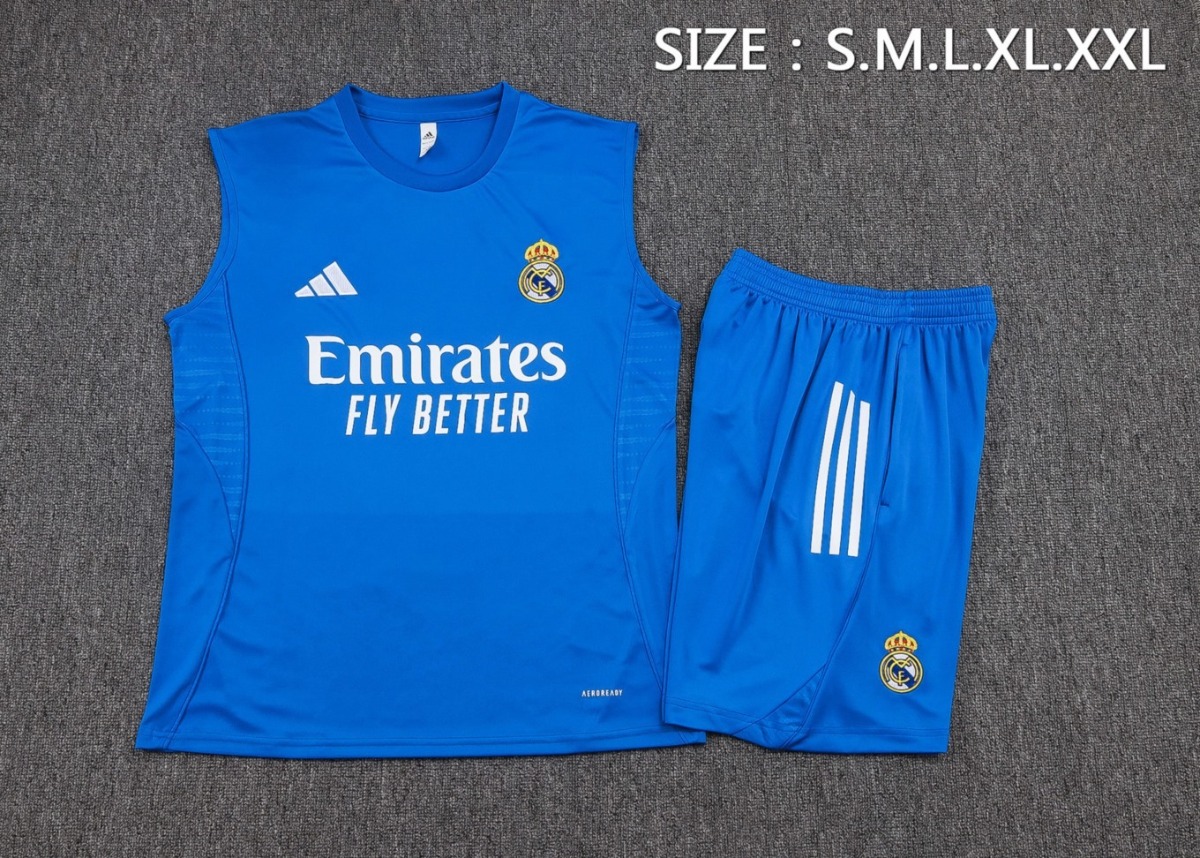 2026 Real Madrid Sky blue Training Set Shirt and Shorts