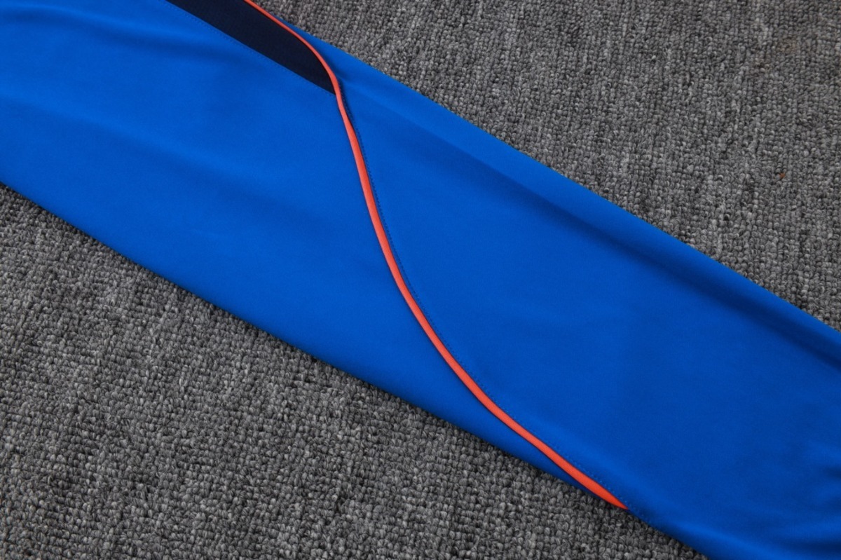 2026 France Violet blue Long-sleeved half-pull training kit