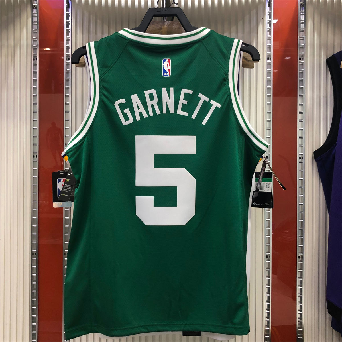 NBA Boston Celtics round neck Retro Green Jersey Garnrtt#5 S-XXL