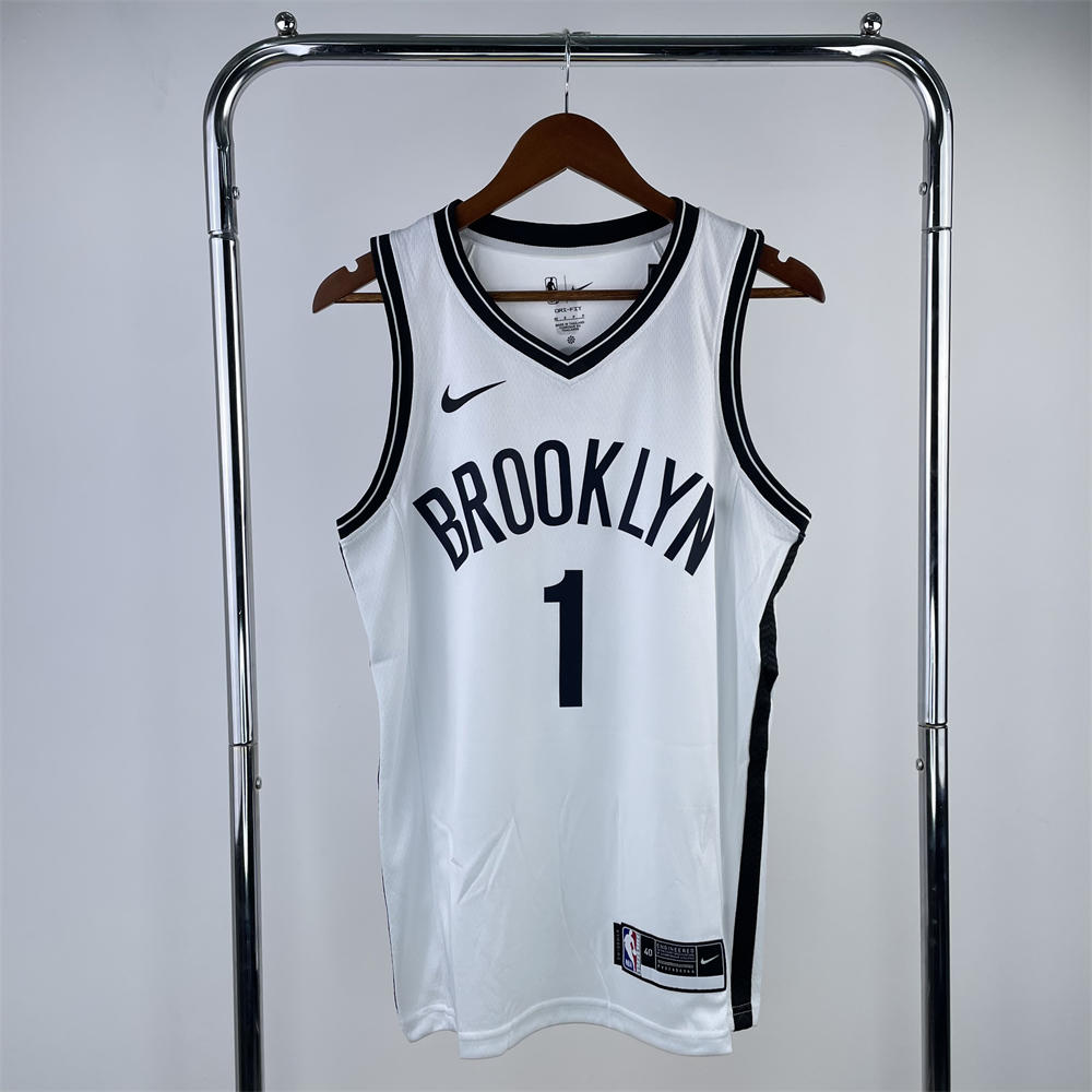 NBA Brooklyn Nets V-Neck White Jersey BRIDGES#1 S-XXL