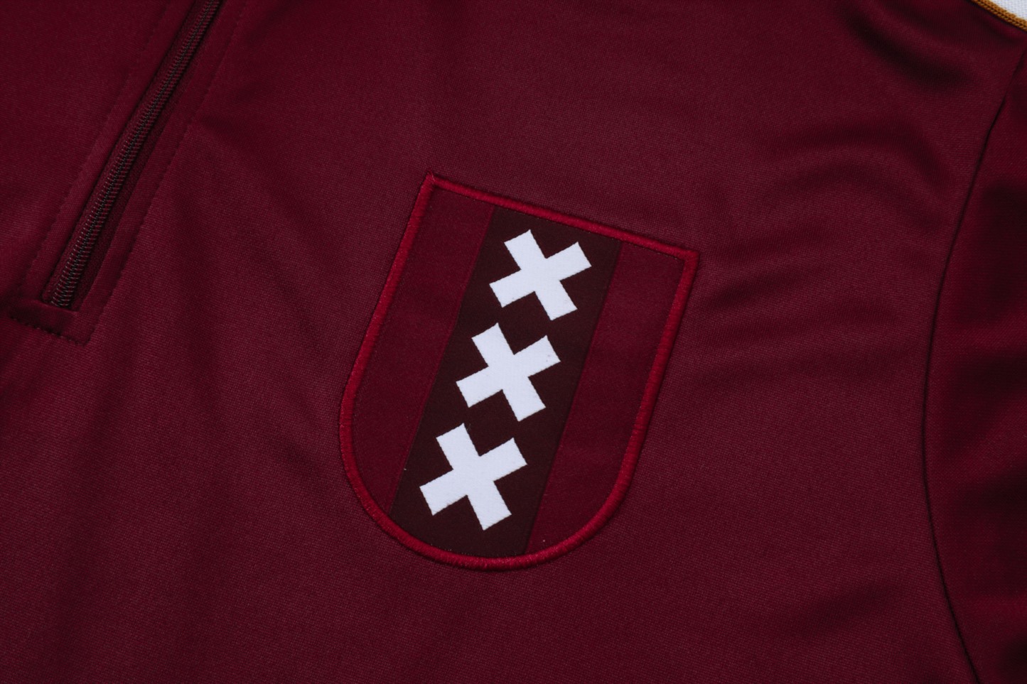 202526 Ajax maroon Long-sleeved half-pull training kit Football team kit