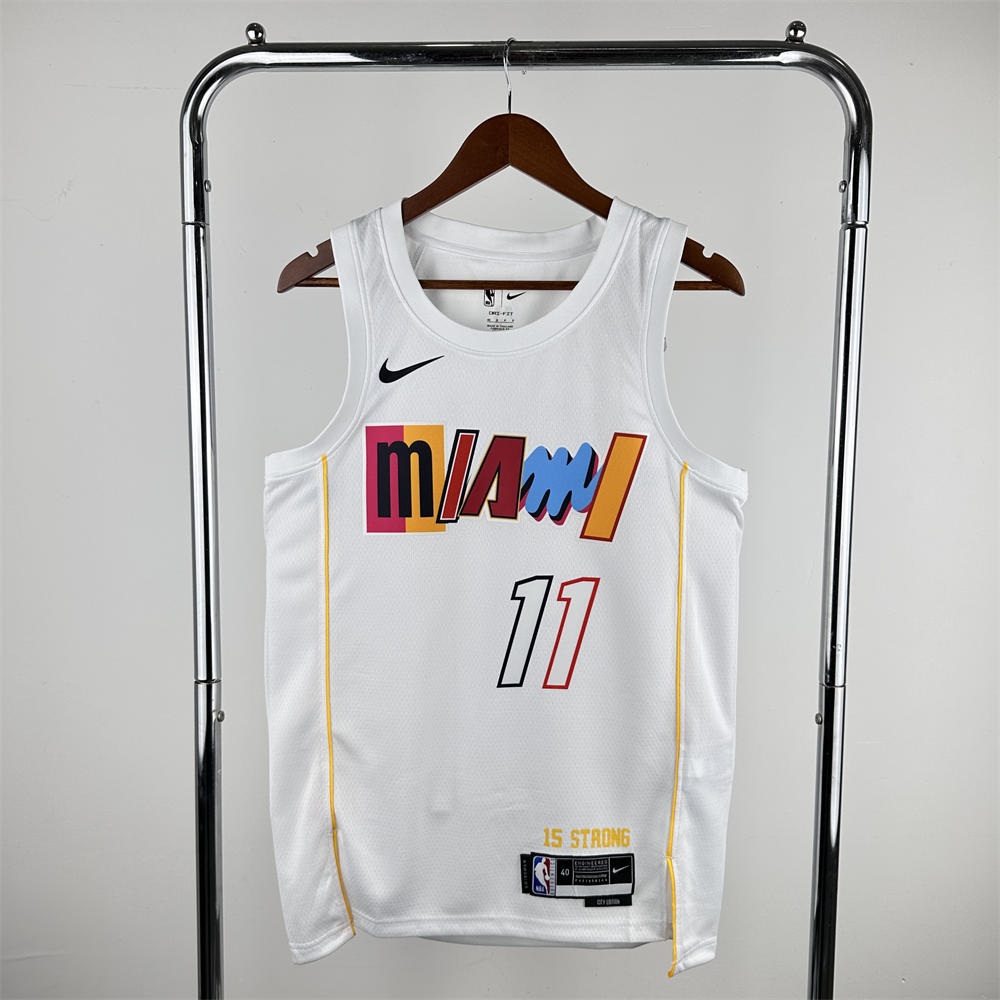 NBA Miami Hearts Round Neck City Edition White Jersey JAQUEZ JR.#11 S-XXL
