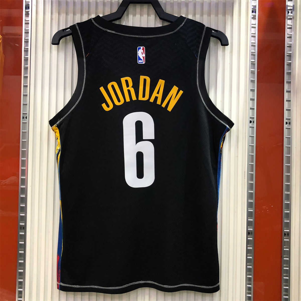 NBA Brooklyn Nets V neck Black Jersey JORDAN#6 S-XXL