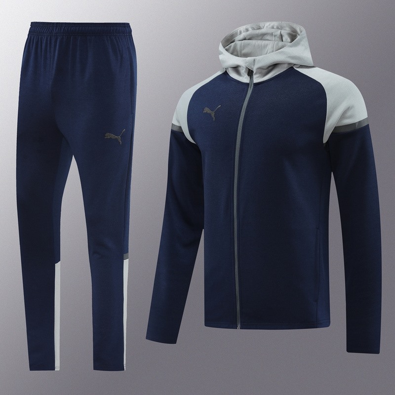 2024 Puma Royal Blue Hoodie Jacket Kit Set Football Team Shirt Sports Fashion