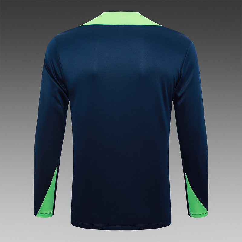 24/25 Brazil Blue Long-sleeved half-pull training kit Football team kit