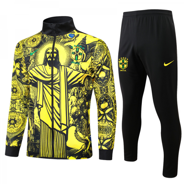 2024/25 Brazil Yellow Jacket Training Suit Set Football Team Shirt Sports Fashion