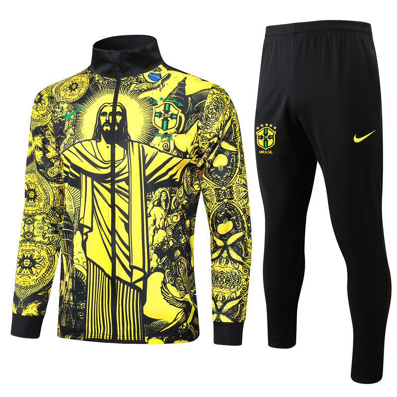 2024/25 Brazil Yellow Jacket Training Suit Set Football Team Shirt Sports Fashion