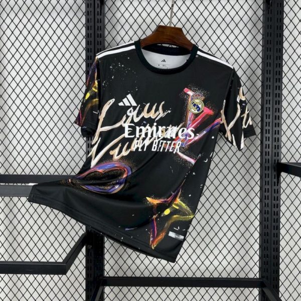 2025/26 Real Madrid Louis Vuitton Joint Edition Black colorful Jersey Fan Version