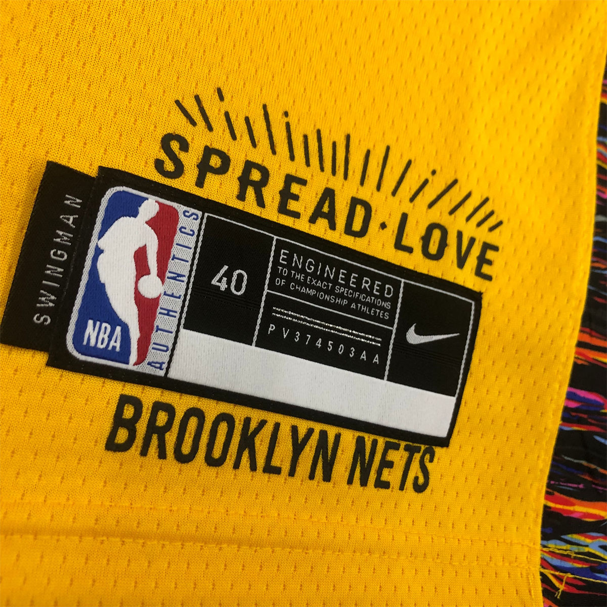NBA Brooklyn Nets V-Neck Yellow Jersey BIGGIE#72 S-XXL