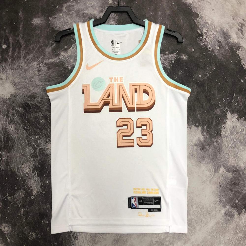 NBA Cleverland Cavaliers Round Neck White jersey JAMES#23 S-XXL