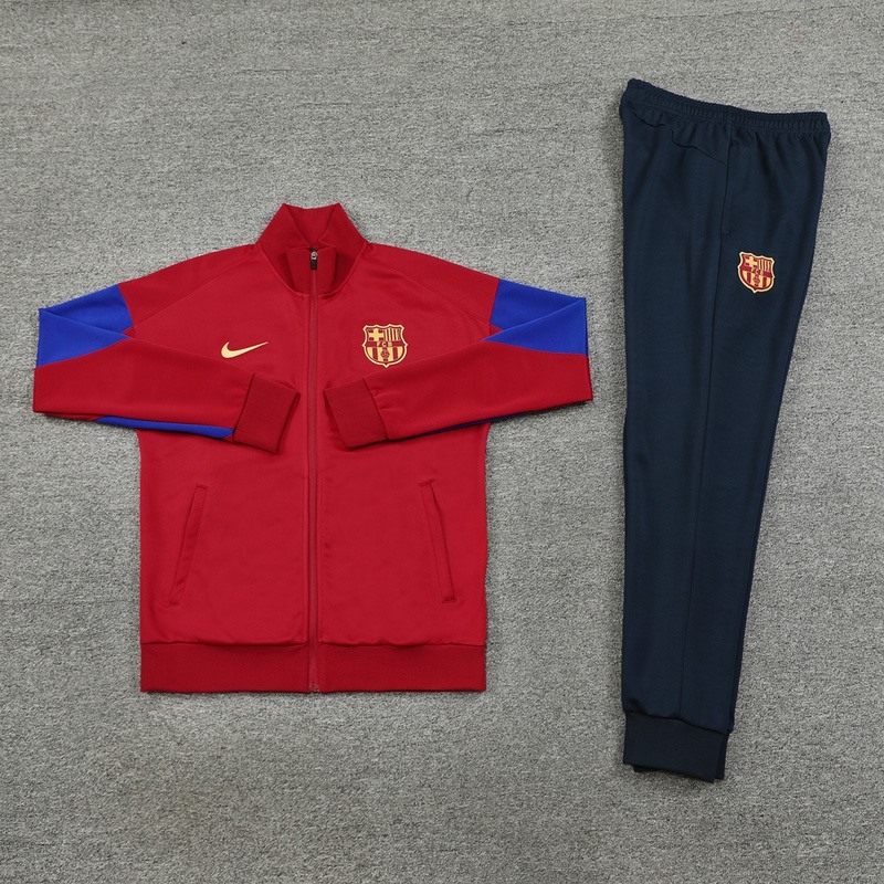 2024 Barcelona Maroon Jacket Training Suit Set Football Team Shirt Sports Fashion
