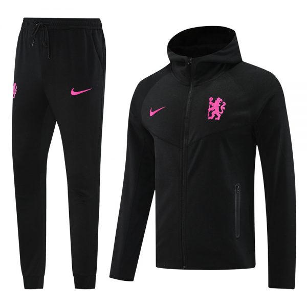 2025 Chelsea Balck Hoodie Jacket Kit Set Football Team Shirt Sports Fashion