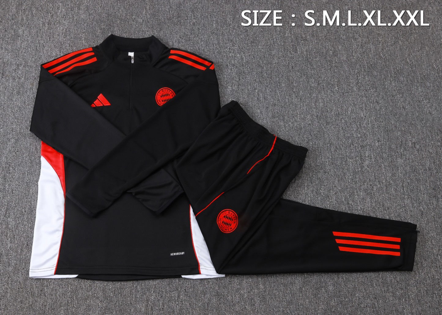 202526 Bayern Munich black Long-sleeved half-pull training kit Football team kit