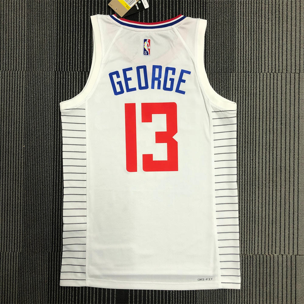 NBA Los Angeles Clippers V-Neck White 75th Anniversary Jersey GEORGE#13 S-XXL