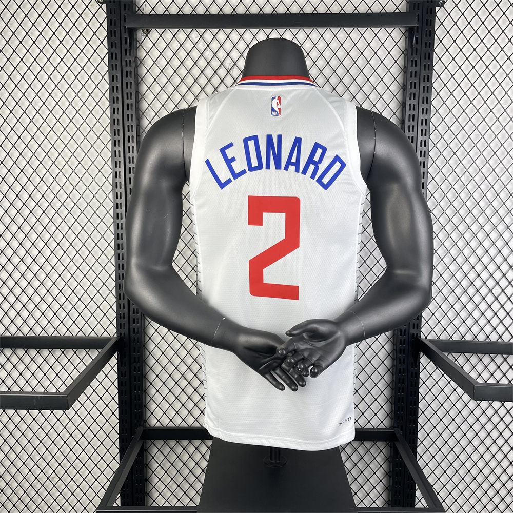 NBA Los Angeles Clippers 2023 V-Neck White Jersey LEONARD#2 S-XXL