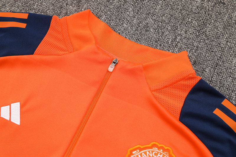 24/25 Manchester United Orange Long-sleeved half-pull training kit Football team kit