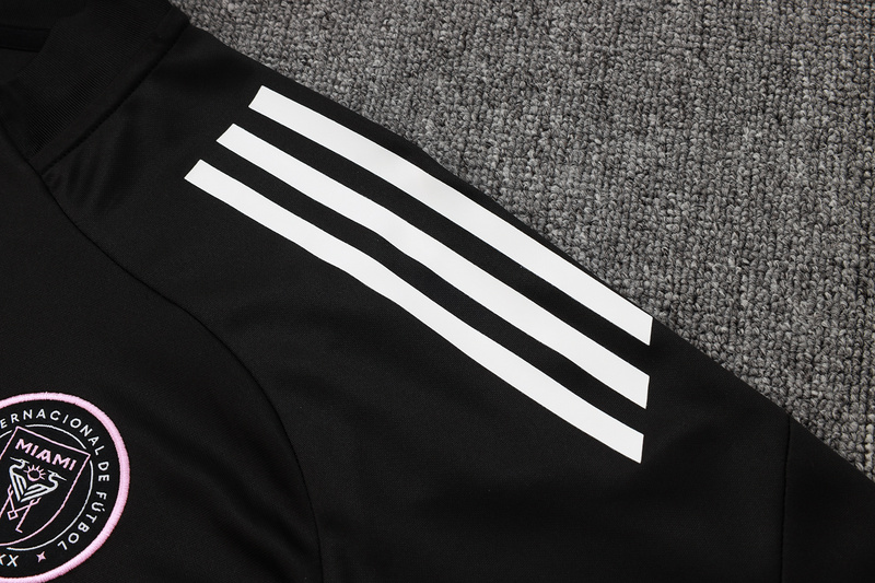 202526 Miami Black Long-sleeved half-pull training kit Football team kit