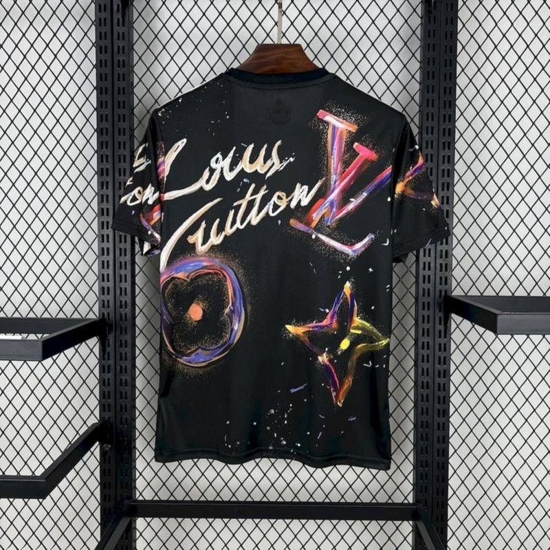 2025/26 Real Madrid Louis Vuitton Joint Edition Black colorful Jersey Fan Version