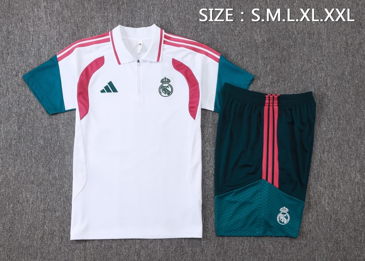 2026 Real Madrid White Training Set Shirt and Shorts