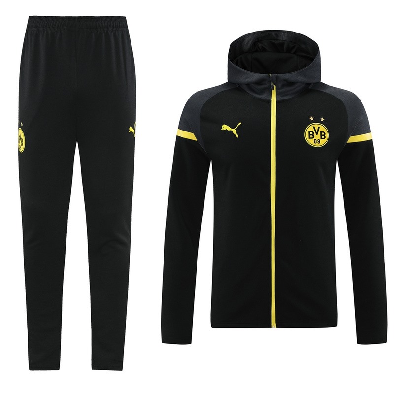 2024 Dortmund Black Hoodie Jacket Kit Set Football Team Shirt Sports Fashion