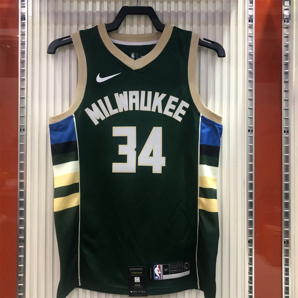 NBA Milwaukee Bucks V neck Green jersey ANTETOKOUNMPO#34 S-XXL
