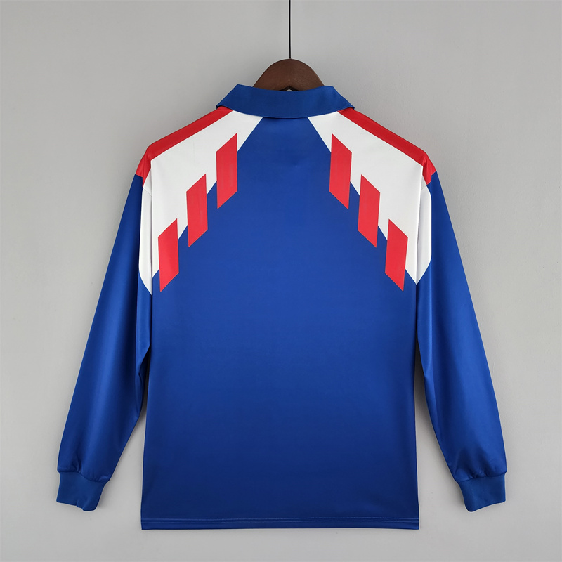 Retro France 88/90 Home Long Sleeves jersey Fan Version