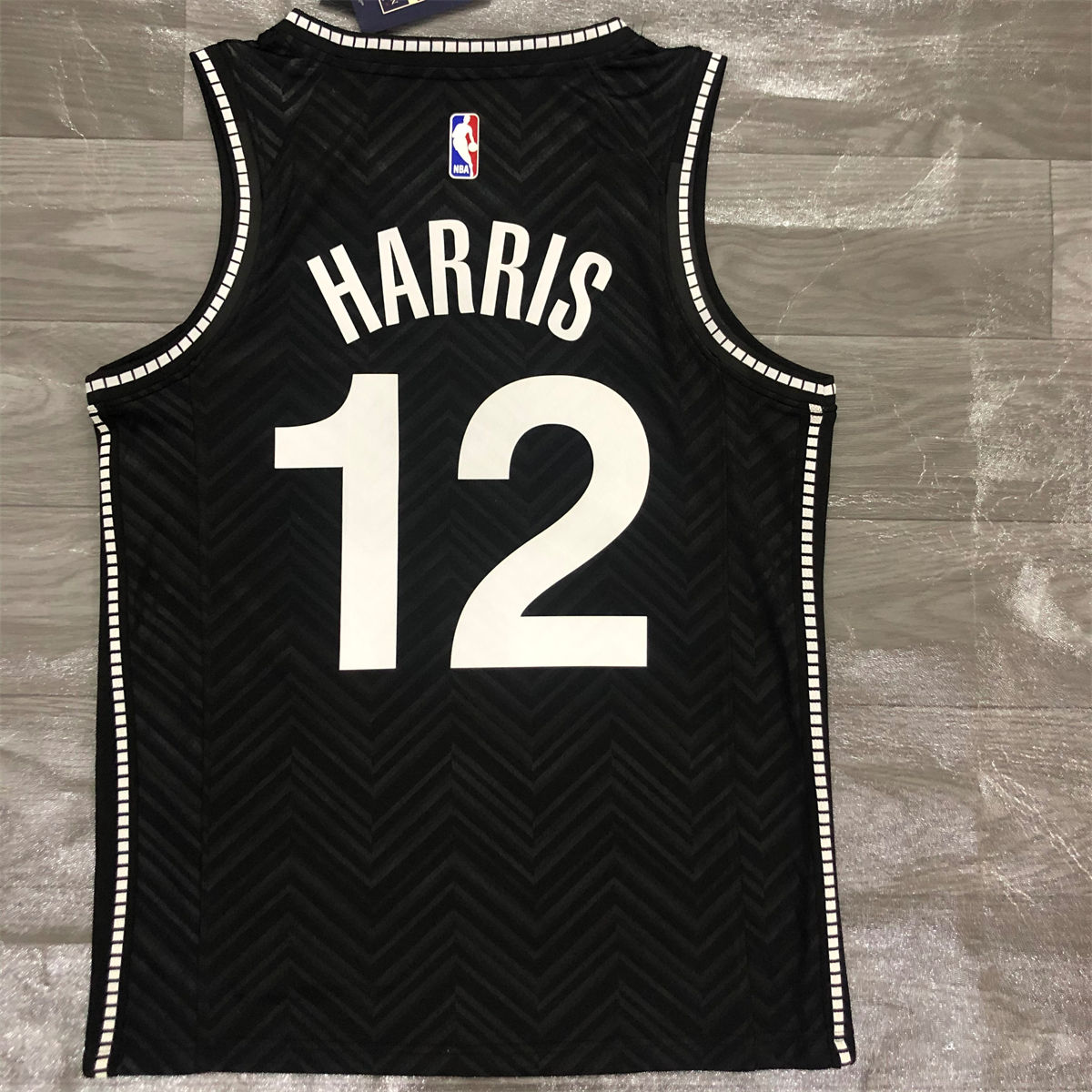 NBA Brooklyn Nets V-Neck Black Jersey HARRIS#12 S-XXL