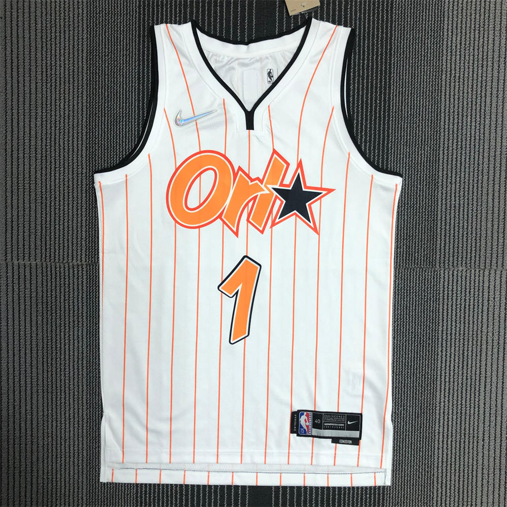 NBA Orlando Magic V-Neck White 75th Anniversary McGRADY#1 JERSEY S-XXL