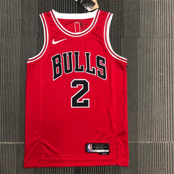 NBA Chicago Bulls Round Neck Red 75th anniversaryJersey BALL#2 S-XXL