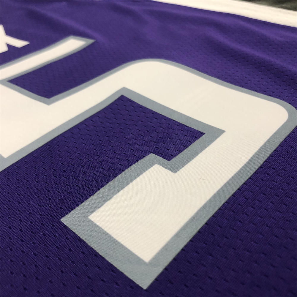 NBA Scaramento Kings V-Neck Purple 75th Anniversary jersey FOX#5 S-XXL