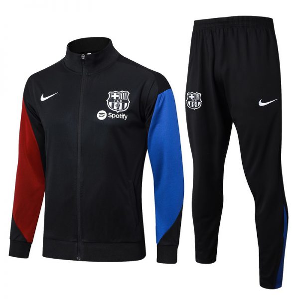 2024 Barcelona Black Jacket Training Suit Set Football Team Shirt Sports Fashion