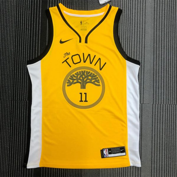 NBA Golden State Warriors V-Neck Yellow Jersey THOMPSON#11 S-XXL