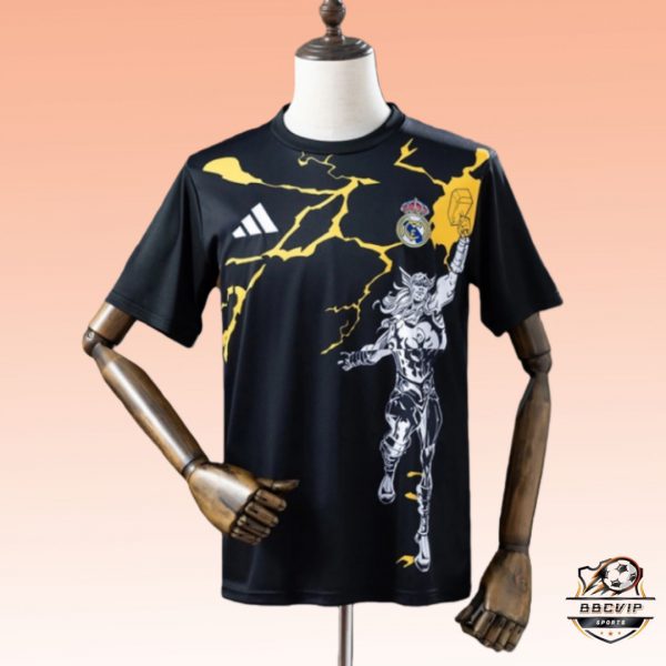 2025/26 Real Madrid Marvel Comics Black jersey Fan version