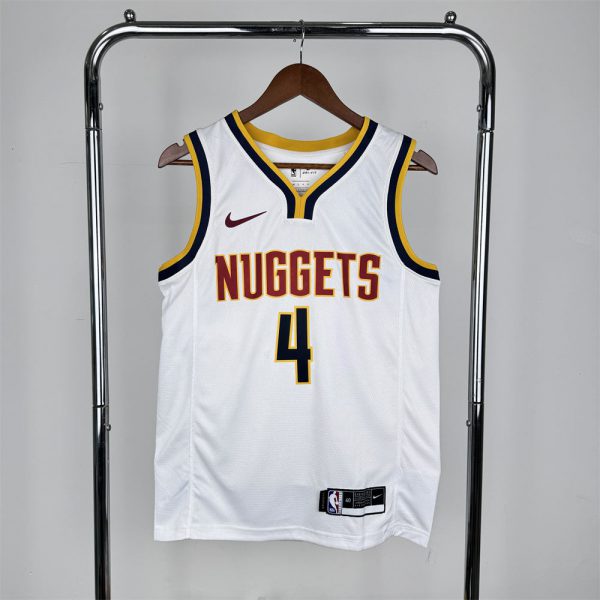 NBA Denver Nuggets Round Neck White jersey WESTBROOK#4 S-XXL