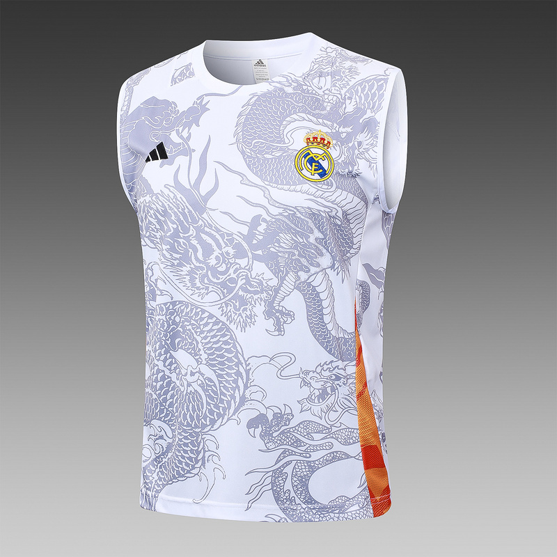 24/25 Real Madrid White Training Set Shirt and Shorts
