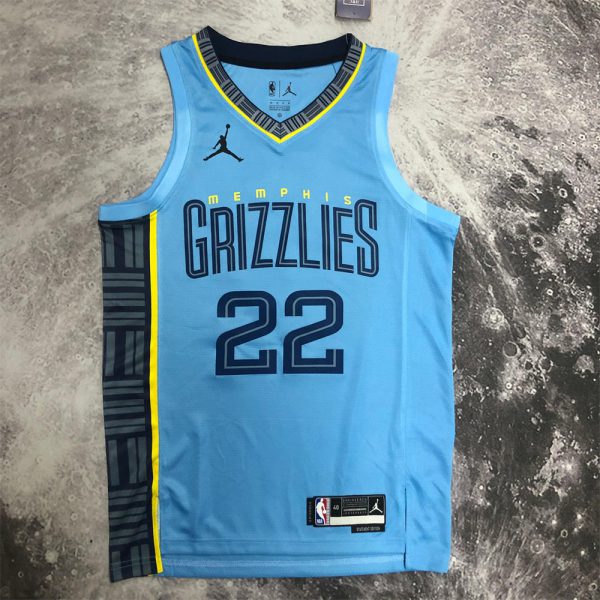 NBA Memphis Grizzies V-Neck Blue Jersey BANE#22 S-XXL