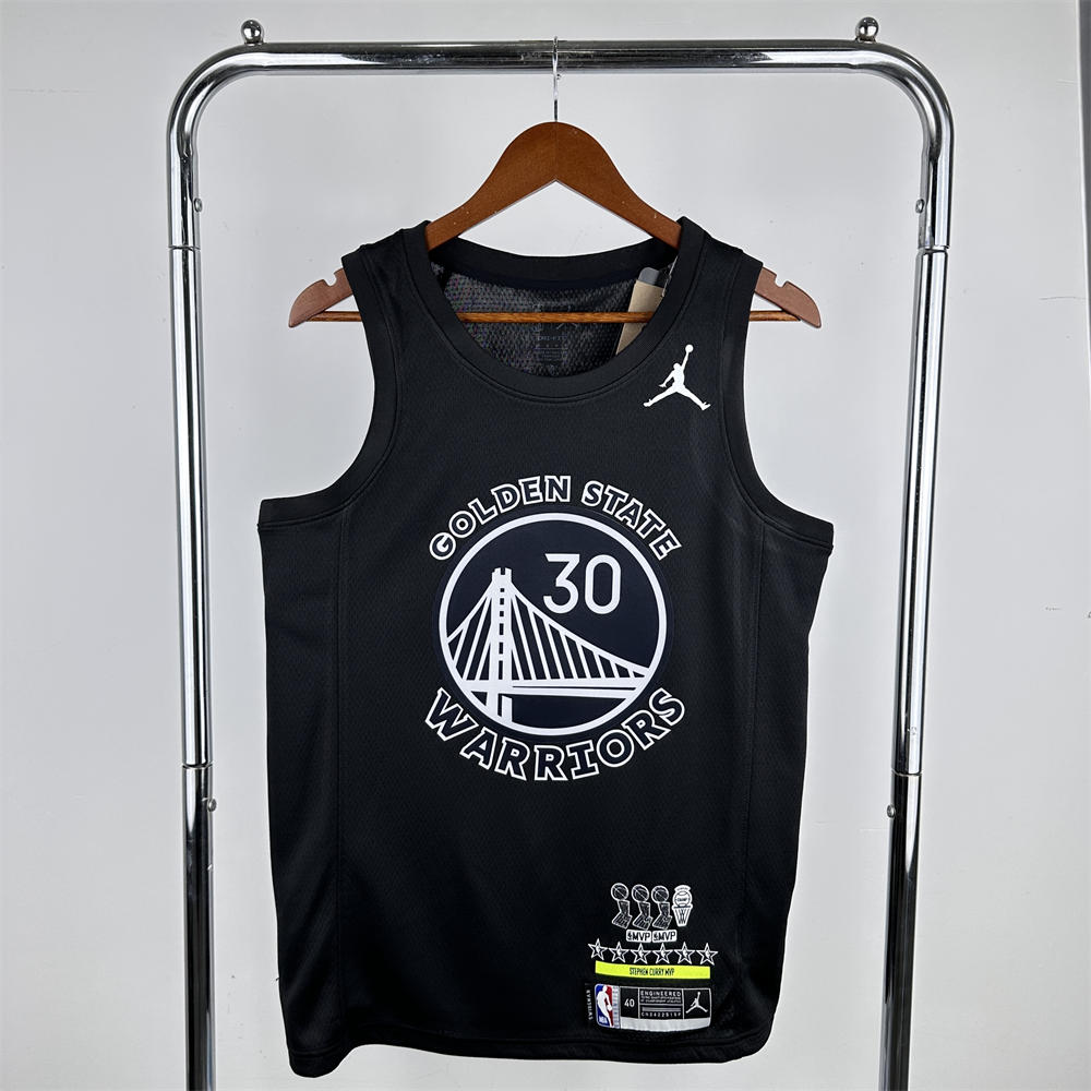 NBA Golden State Warriors Round Neck Honor Edition Black Jersey CURRY#30 S-XXL