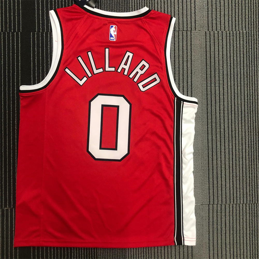 NBA Portland Trail Blazers Round Neck White Jersey LILLARD#0 S-XXL
