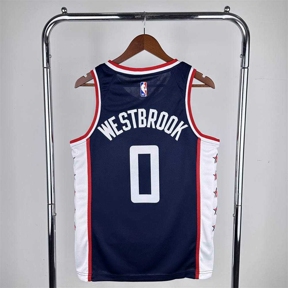 NBA Los Angeles Clippers 2019 City Edition Round Neck dark blue Jersey WESTBROOK#0 S-XXL