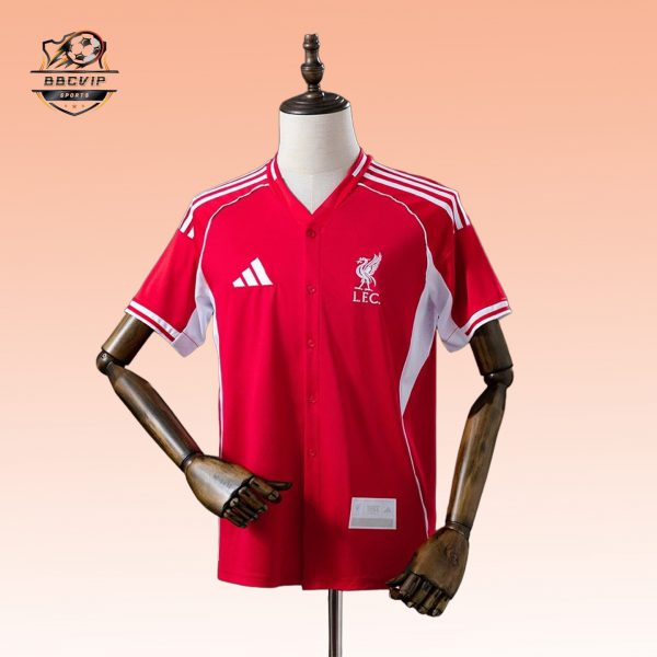 2025/26 Liverpool US Pack Full-Button Baseball Red jersey Fan version