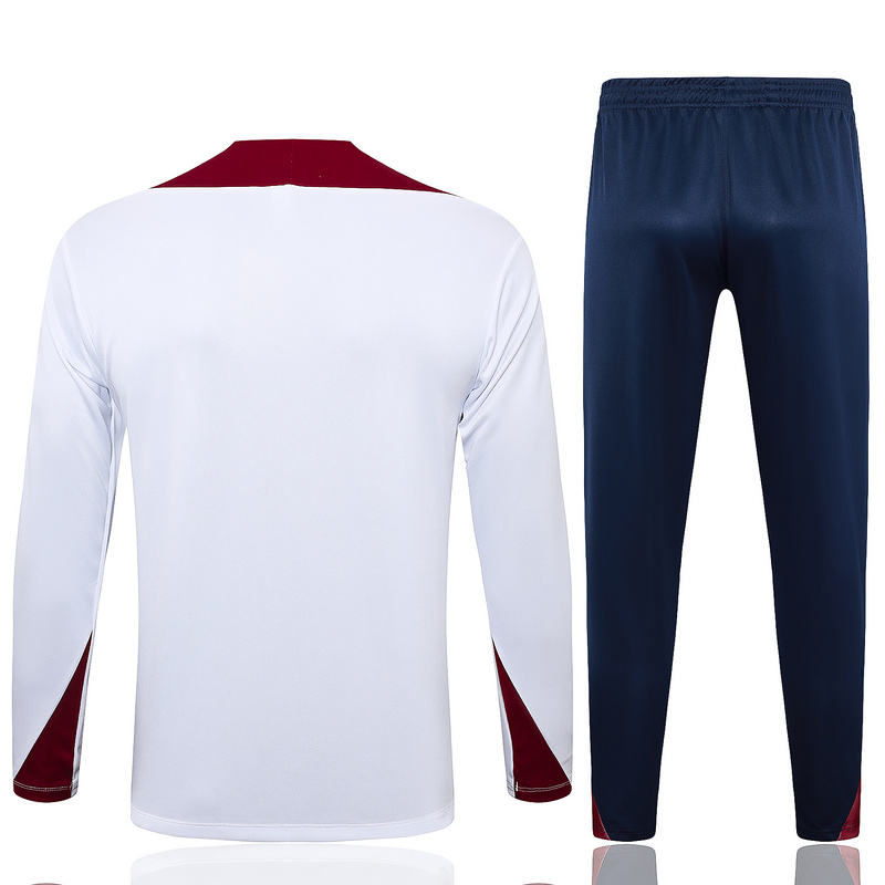 24/25 England White Long-sleeved half-pull training kit Football team kit